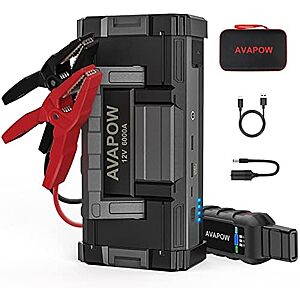 AVAPOW 6000A Car Battery Jump Starter w/ Dual USB Quick Charge and DC Output,12V Pack Built-in LED $82.99 + Free Shipping