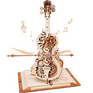 ROBOTIME Wooden Music Box Puzzles Magic Cello, 3D Wooden Puzzle $21.59 + Free Shipping w/ Prime or $35+