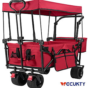Collapsible Garden Wagon Cart with Removable Canopy - $89.77