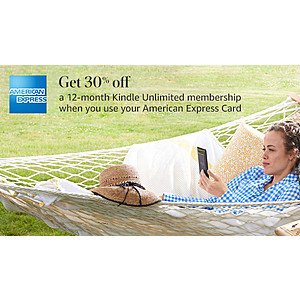 Kindle Unlimited 12-month Membership for $84+tax using AMEX Card and Code 'AMEXKU'