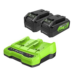 24V & 60V Greenworks Tools & Batteries: 24V 4.0Ah USB Battery (2-Pack) Starter Kit & Dual Port Rapid Charger $100.79, 3-Gallon Cordless Wet/Dry Shop Vac $97.99, More + FS on $100+