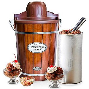 6-Qt Nostalgia Electrics Ice Cream Machine w/ Wood Bucket + $10 Kohl's Cash $60.79 + Free Shipping