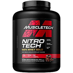 5-Lb MuscleTech Nitro-Tech Whey Gold Protein Powder (Chocolate or Cookies & Cream) $37.99 w/ S&S + Free Shipping