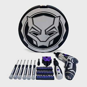41-Piece Ukonic Marvel Black Panther 3.6V Cordless Power Screwdriver Set w/ Case $12.69 + Free S&H w/ Walmart+ or $35+