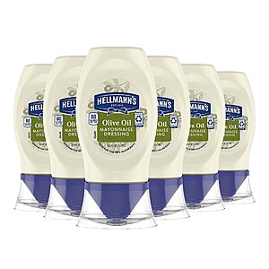 6-Count 5.5-Oz Hellmann's Olive Oil Mayonnaise Dressing $6.91 ($1.15​ each) + Free Shipping w/ Prime or on $35+