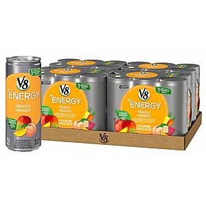 24-Pack of 8oz V8 +Energy Drink (Peach Mango or Black Cherry) $11.15 w/ S&S + Free S&H
