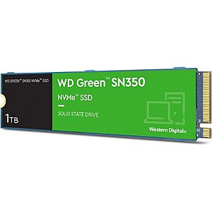 1TB Western Digital WD Green SN350 PCI-Express 3.0 x4 Internal SSD $34 + Free Shipping