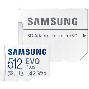 512GB Samsung EVO Plus microSDXC Card w/ Adapter $25 + Free Shipping
