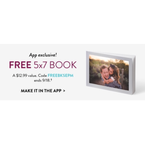Snapfish mobile App : 20-Count 5"x7" Softcover Photo Book for $4 (shipping) w/promo code