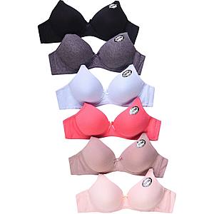 6-Pack Sofra No Wire Cotton Bras (Various Colors) $21.60 + Free Shipping