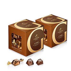 2-Pack 22-Piece Godiva Assortment Chocolate G-Cube Box $16 + Free Shipping
