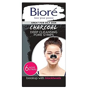6-Count Biore Charcoal Deep Cleansing Pore Strips $4.47 + Free Shipping w/ Prime or $25+