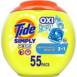 30-Ounce 55-Count Tide Simply Pods + Oxi Laundry Detergent Soap Pods $8.72 w/ S&S + Free Shipping w/ Prime or $25+
