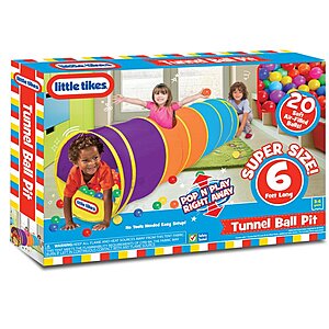 72" Little Tikes 3-Piece Tunnel Ball Pit Set w/ 20 Air-Filled Balls $13 + Free Shipping w/ Walmart+ or $35+