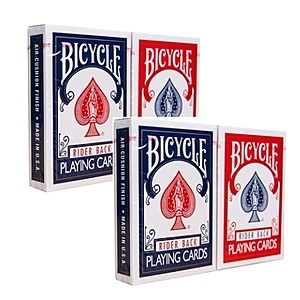4-Decks Bicycle Standard Rider Back Playing Cards $6.73 ($1.68 Each) + Free Shipping w/ Prime or on $35+