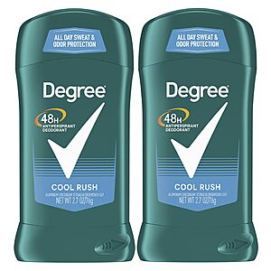 2-Pack Degree Men's Original Antiperspirant Deodorant (Cool Rush) $2.98 w/ S&S + Free Shipping w/ Prime or on $35+