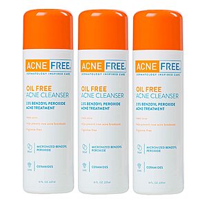 3-Pack 8-Ounce AcneFree Oil-Free Acne Cleanser  $11.23 + Free Shipping w/ Prime or on $35+