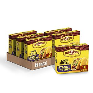6-Pack 10-Count Old El Paso Stand 'N Stuff Taco Shells (Gluten Free) $8.45 w/ Subscribe & Save