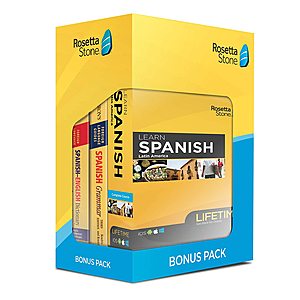 Rosetta Stone Learn + Grammar Guide + Dictionary Book Set w/ Lifetime Online Access (Spanish, French, Italian, More) $159 + Free Shipping