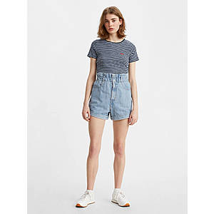 Levi's Women's High-Waisted Paperbag Shorts $9.60, More + Free Shipping
