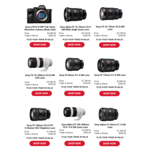 Sony Camera/Lens Trade-in offer | Focus Camera Exclusive