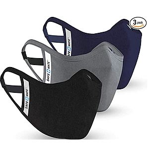 3 Pack of Reusable Cloth Face Masks - Black/Navy/Gray (Amazon) + Free Shipping, $9.99 after 50% off coupon
