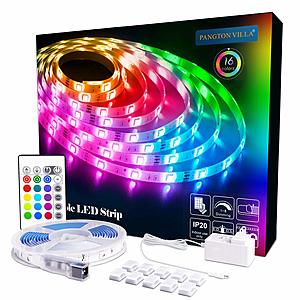 16.4ft RGB 5050 LED Strip Light with 24key Remote Control and Power Supply for $8.99 @Amazon