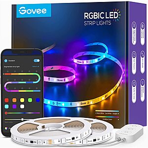 Govee 65.6ft RGBIC LED Strip Lights App Control via Bluetooth (2 * 32.8ft) (Model H6147) $46.39 + FS w/ Prime