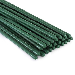 Xiny Tool Garden Stakes, 25 Pack 60inch Steel Plant Garden Tomato Stakes with Plastic Coat for Climbing Plants $14.99 + Free Shipping w/ Prime or Orders $35+