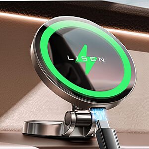 LISEN Metal Magsafe Car Mount Charger Fastest Charging 15W Fast Charging Holder $18.99 + FS with PRIME