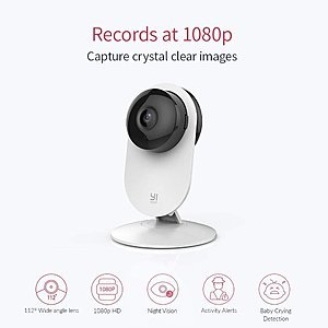 YI 1080p Home Camera, Indoor 2.4G IP Security Surveillance System with 24/7 Emergency Response, Night Vision for Home/Office/Baby/Nanny/Pet Monitor @ $22