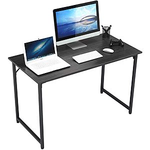 ComHoma Computer Desk 47 inch Home Office Writing Desk for Small Space Modern, Black and Brown for $50.39 + FS