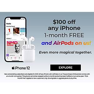 Red Pocket Mobile: Get an instant $100 discount, off any iPhone, free AirPods (2nd Gen) and your first month of talk, text and data free on any plan - starting at $299