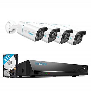 (Refurb) Reolink Smart 4K PoE Security Camera System w/ 4 x Wired 8MP PoE IP Cameras + 2TB HDD $268.79 + Free Shipping