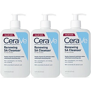 16-Oz CeraVe SA Cleanser Salicylic Acid Face Wash w/ Hyaluronic Acid - $3 for $30.60 w/Store Pickup @ Walgreens