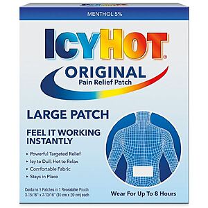5-Count Icy Hot Original Large Pain Relief Patch (Back) $2.25 & More + Free Store Pickup