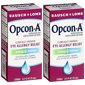 0.5-Oz Opcon-A Itching & Redness Reliever Eye Drops 2 for $3.30 + Free Store Pickup ($10 Min.)