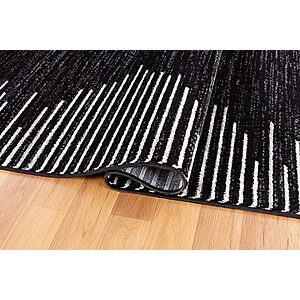 Rugshop Bohemian Stripe Stain Resistant High Traffic Living Room Kitchen Bedroom Dining Home Office Area Rug 5'x7' Black $58.54