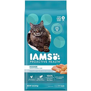 Select Accounts: Iams Proactive Health Dry Cat Food: Adult Weight & Hairball Care $4.40 & More w/ S&S