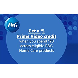 Amazon: Buy $20+ of Eligible P&G Home Care Products, Get $5 Prime Video Credit