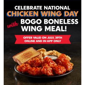Zaxby's: Buy One, Get One Free Boneless Wings Meal via App (7/29 only)