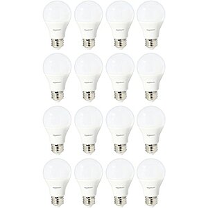 16-Pack Amazon Basics 60-Watt Equivalent Daylight Non-Dimmable A19 LED Light Bulbs $7.17