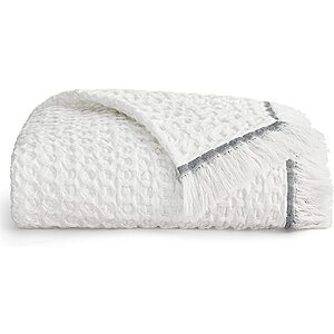 90" x 90" Queen Waffle Weave Cotton Blanket (Pure White) $22.50 & More