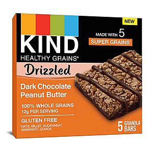 40-Ct 1.2-Oz KIND Healthy Grains Bars Drizzled (Dark Chocolate Peanut Butter) $16.20 w/ Subscribe & Save