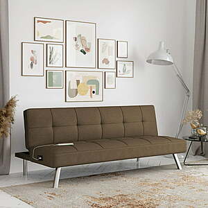 Serta Mason Futon w/ USB & Outlet (Brown Upholstery) $133.20 & More + Free S&H