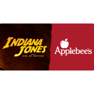 Applebee's / Indiana Jones and the Dial of Destiny: Spend $35+, Get Free Ticket; Spend $70+, Get 2 Free Tickets (up $15 off each ticket)