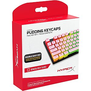 104-Piece HyperX Pudding Keycaps (Pink) $15