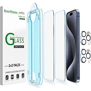 2-Pack amFilm OneTouch iPhone 15/14/13/12/11 or Nintendo Switch Screen Protectors from $5.35