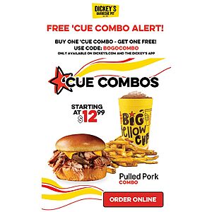Dickey's Barbecue Pit: Buy One, Get One Free 'Cue Combo