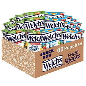 60-Count 0.8-Oz Welch's Fruit Snacks Pouches (Mixed Fruits & Summer Fruits) $10.19 w/ Subscribe & Save